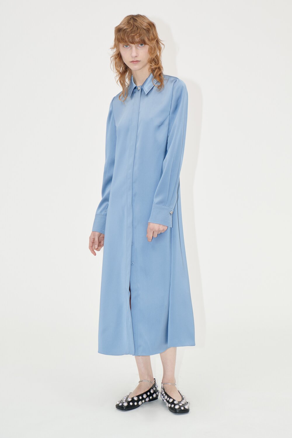 Collared Midi kjole - Infinity Blue